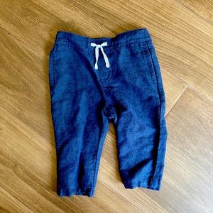 Janie and Jack linen/cotton navy pants 6-12 mo.